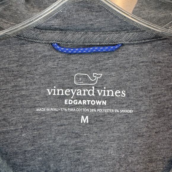 Vineyard Vines Gray Pima Edgartown 1/4 Zip Pullover Shep Shirt Size Medium - Picture 2 of 12